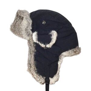 American Classics Real Rabbit Fur Trapper Hat Ear Flaps Insulated Sz M Aviator